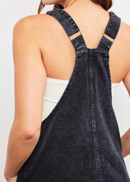 Black Denim Overall Dress Black Denim Overall Dress