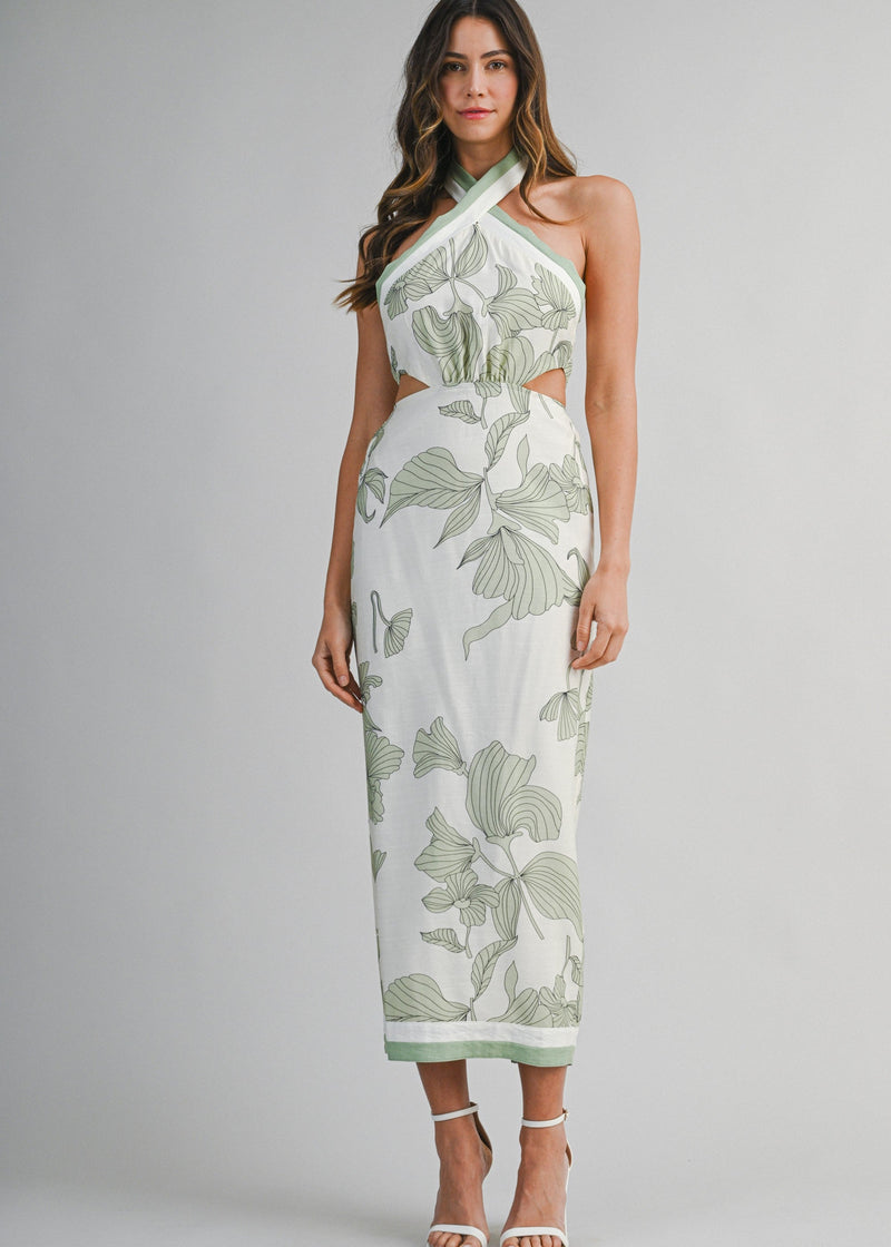 samaria sage floral print cotton midi dress House of CB | Dresses | House Of Cb Samaria Sage Striped Floral Print Cotton Midi Dress Nwot