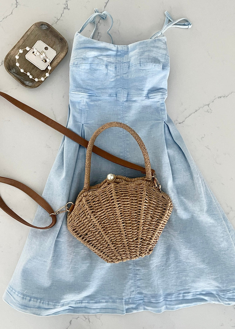Blue Soft Denim Pleat Dress – Be the Aura