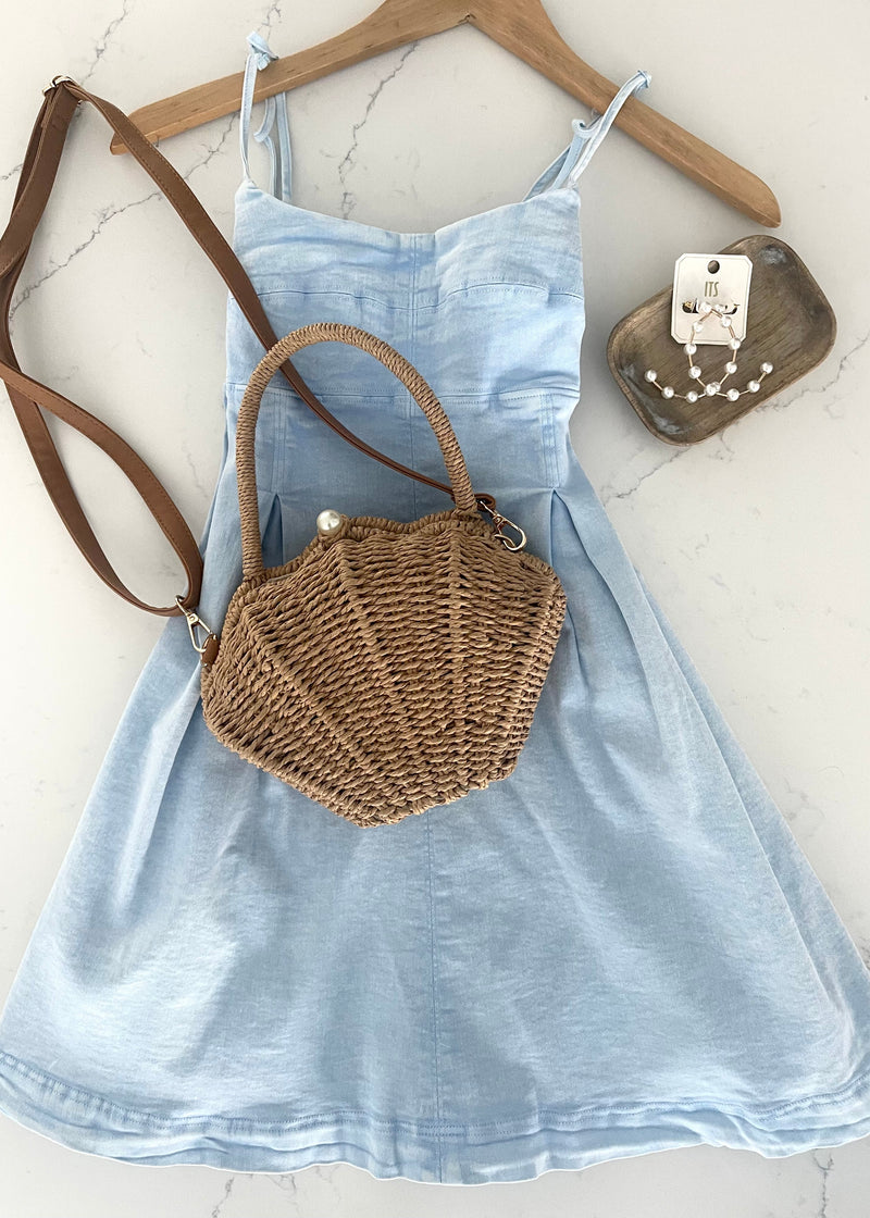 Blue Soft Denim Pleat Dress – Be the Aura