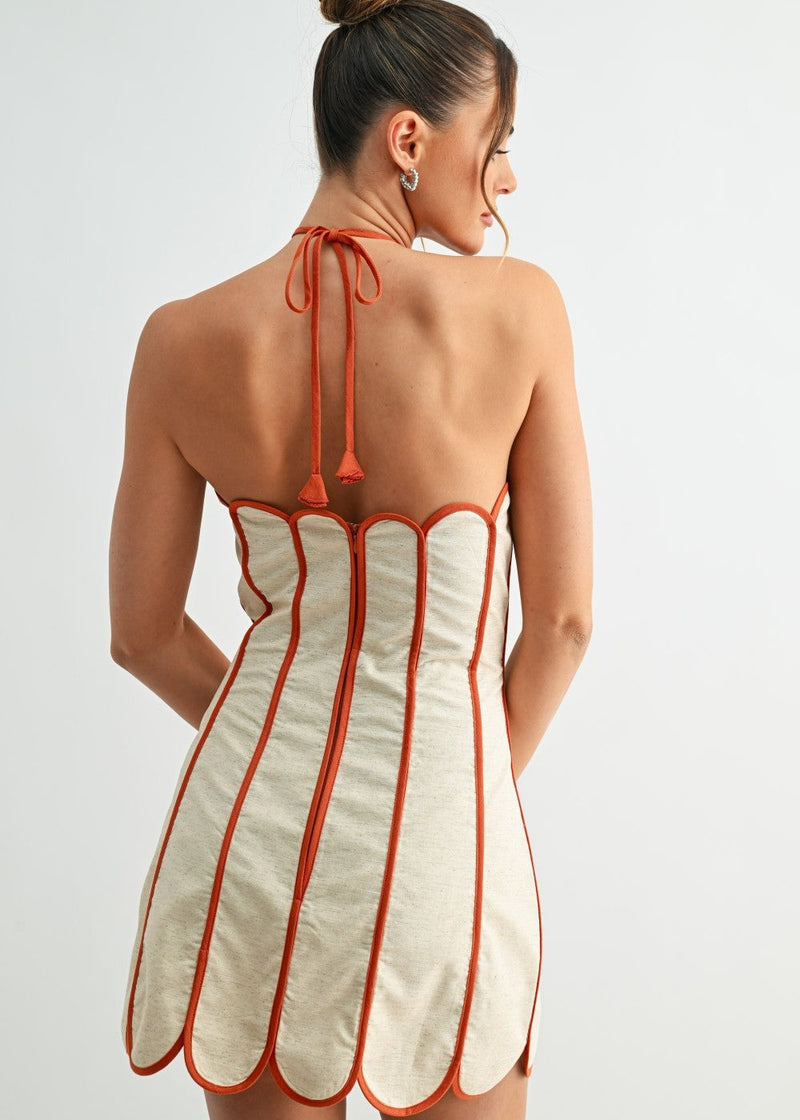 mango orange and white dress Elisabetta Bellu