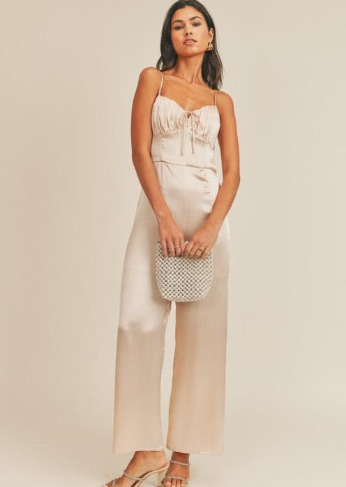 Champagne Silky Jumpsuit – Be the Aura