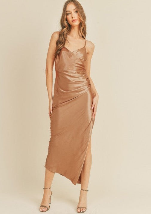 rose ruched dress Pink Rose Ruched Detail Mini Dress