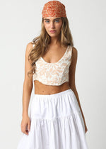 Oat Tropics Crop Lace Back Corset