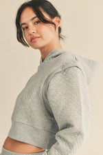 Grey Quilted Loungewear Hoodie