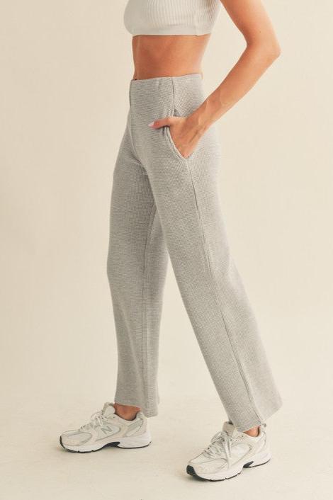 Grey High Waisted Loungewear Flare Pant