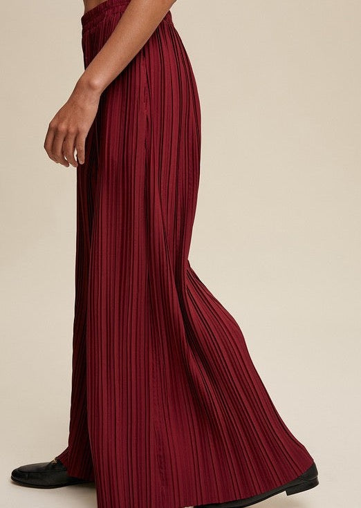 ZZ Wine Textured Wide Leg Dress Pant