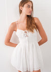 White Smocked Top Dress Romper