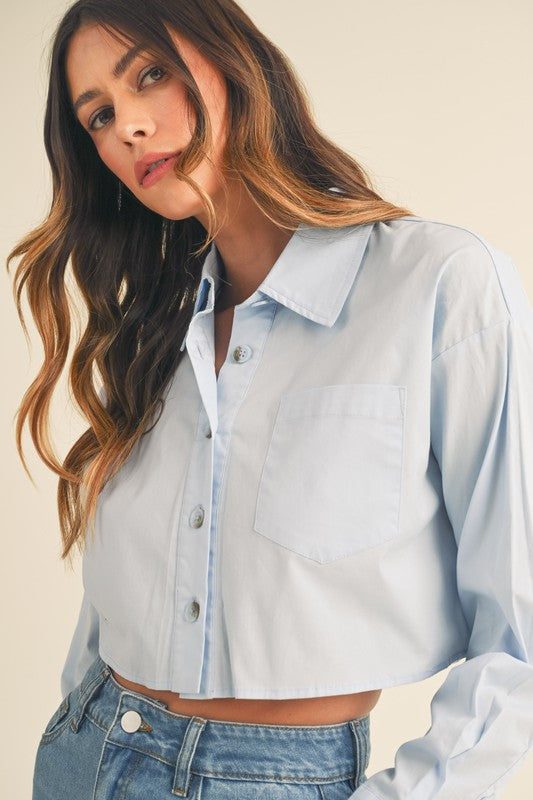 Blue Button Uo Collared Shirt