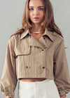 Taupe Trench Crop Coat