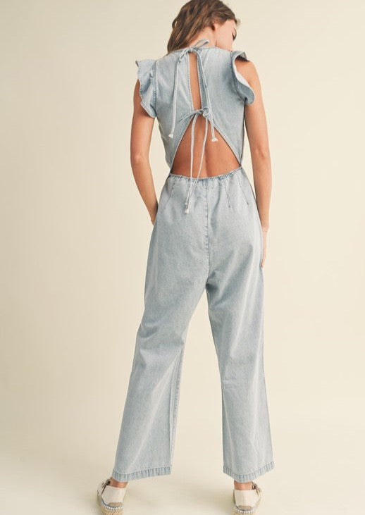 Denim Tie Back Jumpsuit