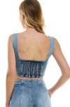 Denim Corset Crop Top