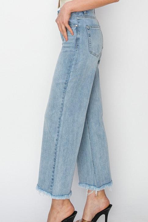 Denim Gracie Light High Rise Frey Hem