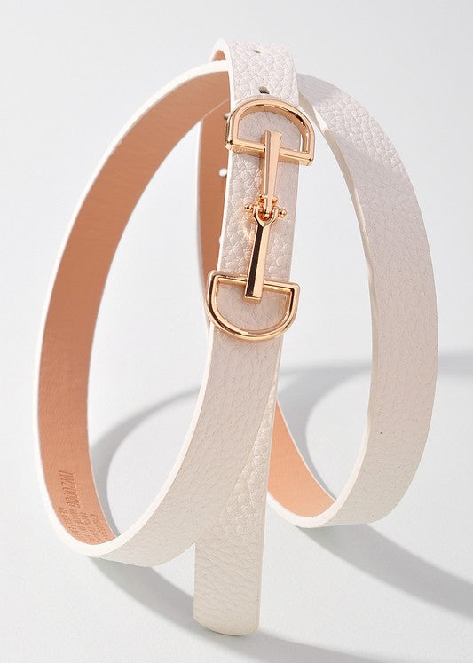 White Portfolio Skinny Belt