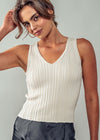 Oat Ribbed Knit Tank