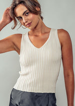 Oat Ribbed Knit Tank