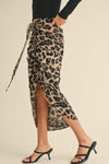 Mocha Leopard Midi Skirt