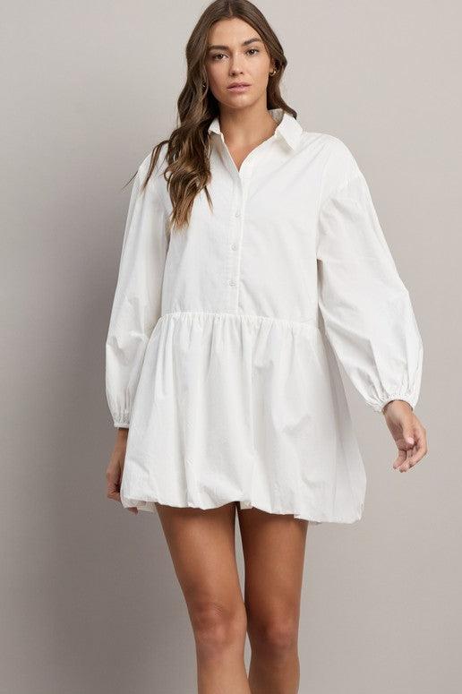 White Collared Shirt Dress