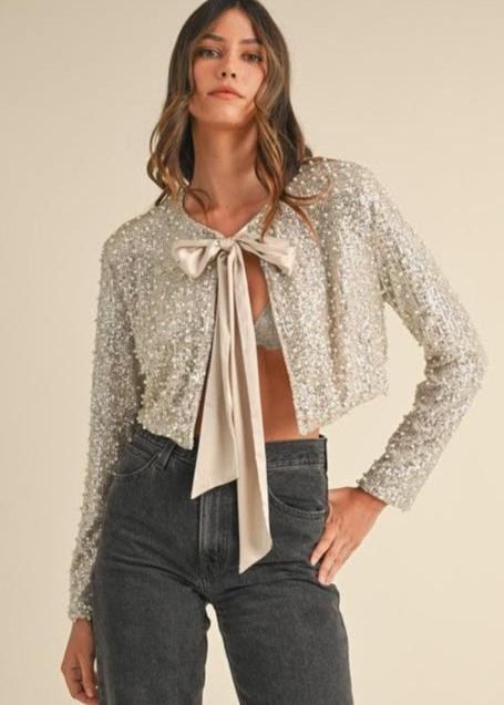 Champagne Paris Bow Cardi