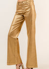 Gold Denim High Waisted Wide Leg