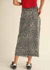 Mocha Leopard Denim Midi