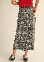 Mocha Leopard Denim Midi