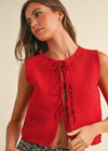 Red Bow Knit Vest