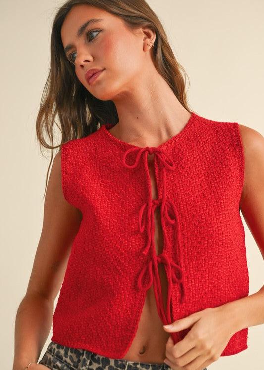 Red Bow Knit Vest