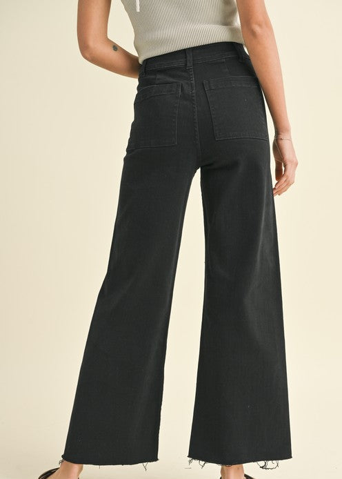 Black High Waisted Dress Denim