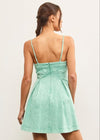 Sage Soft Denim Pleat Dress