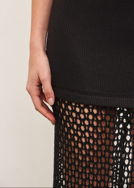 Black Cami Drop Waisted Resort Dress