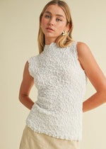 White Textured Dress Top
