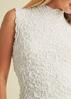 White Textured Dress Top