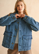 Blue Denim Sweater Cut Coat