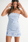 Blue Amalfi Strapless Mini