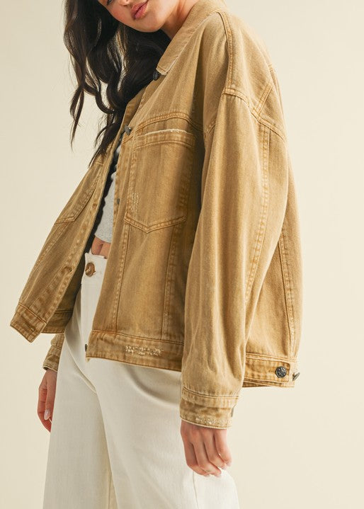 Latte Denim Coat