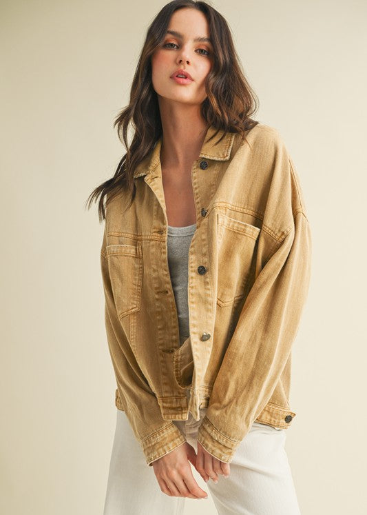 Latte Denim Coat