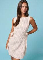Pink Paris Pinstripe Bow Dress