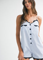 Blue Pinstriped Romper