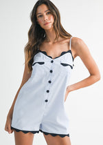 Blue Pinstriped Romper