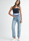 Navy Paris Suited Corset Top
