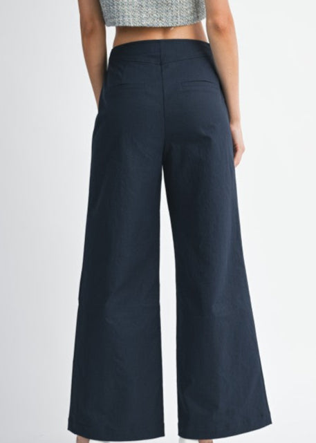 Navy Shore Wide Leg Dress Pant