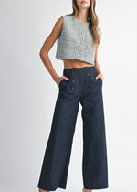 Navy Shore Wide Leg Dress Pant