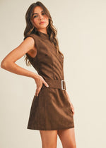 Espresso Sueded Mini Dress