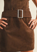 Espresso Sueded Mini Dress