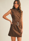 Espresso Sueded Mini Dress
