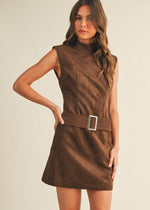 Espresso Sueded Mini Dress