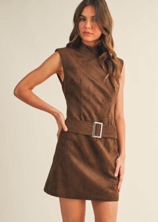 Espresso Sueded Mini Dress