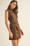 Espresso Sueded Mini Dress