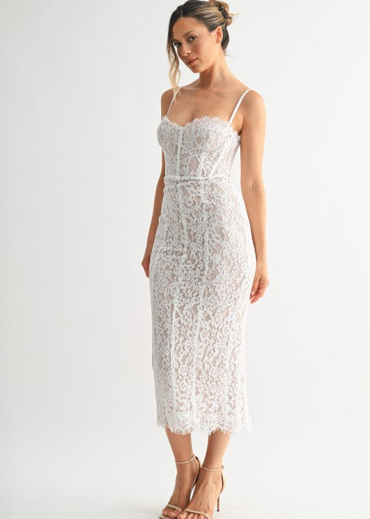 White Paris Lace Corset Midi – Be the Aura